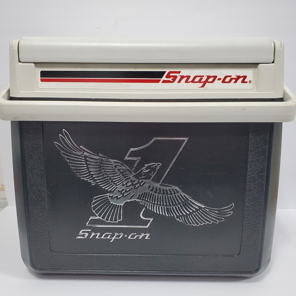 Vintage Coleman Snap On 5218 Cooler Black Gray Eagle Graphic for Drinks, Lunch